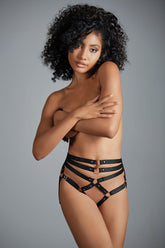 HIGH WAIST OPEN RING PANTY - BLACK - O/S